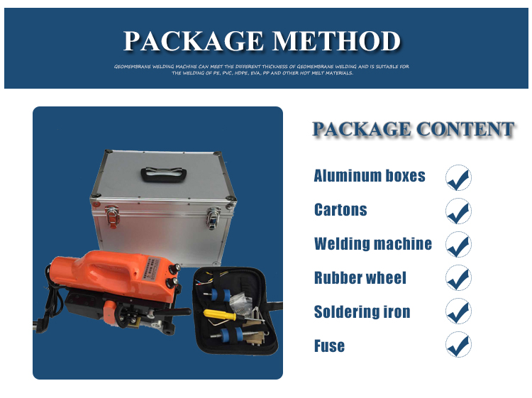 50HZ Frequency Electric Handheld Geomembrane Welding Machine for HDPE Plastic Heating