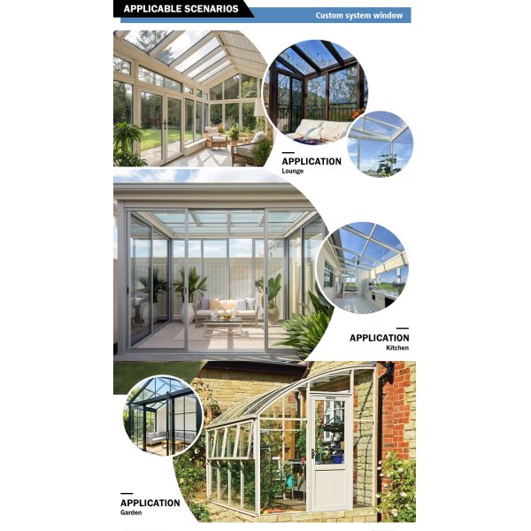 Retractable Aluminum Conservatory Sunroom Window Making Materials Laminated Impact-Resistant Glass Waterproof Windproof 5-Year