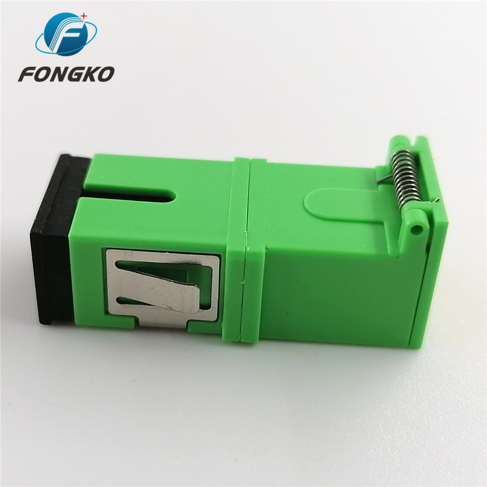 Auto Shutter SC/APC Green Shell Simplex Adapter SM SC Fiber Optic Adapters