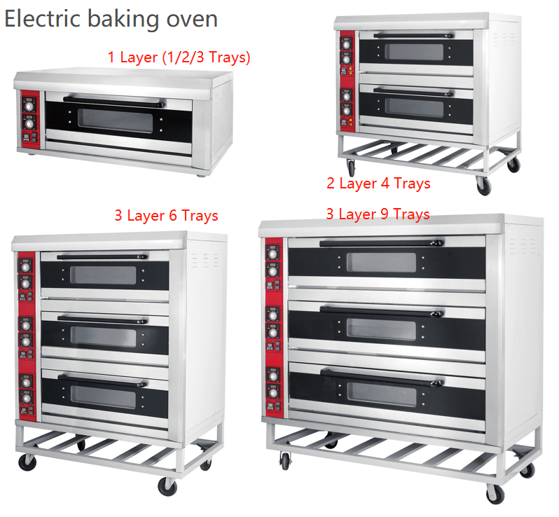 1 Layer 1 Deck 2 Tray Small Bakery Bread Single Deck Baking Oven 1220X820X530mm Size