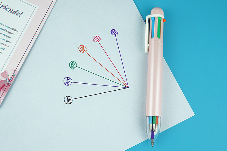 Multi-color Ballpoint Pen with Heat Sensitive Erasable Ink 6 Colors Writing Width 0.7mm