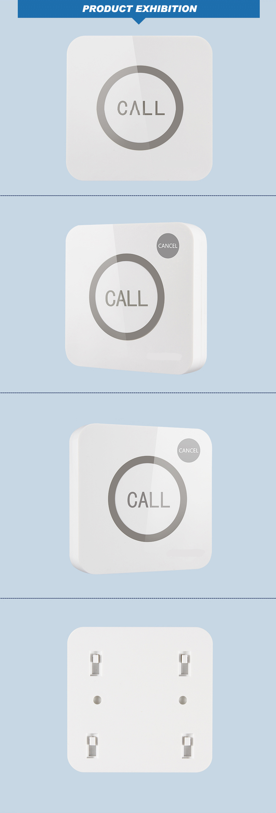 New design touch button wireless waiter call system for restaurant