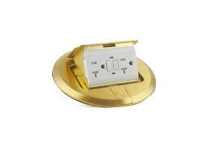 Buy cheap Round Shape 20A Waterproof Floor Outlet Box Golden Top UL / CUL Rated product