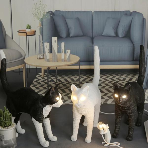 Modern SELETTI Resin Cat LED Table Lamps minimalist creativity animal Jobby the Cat LED Rechargeable Table Lamp(MTB-244)