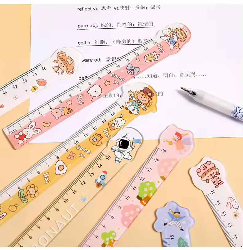Soft Cartoon Shatterproof Straight Edge Ruler Bendable Ruler 30cm/12inch