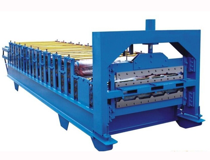 8T Floor Deck Roll Forming Machine 45# Steel With Quenching 60mm Shaft Chain Drive