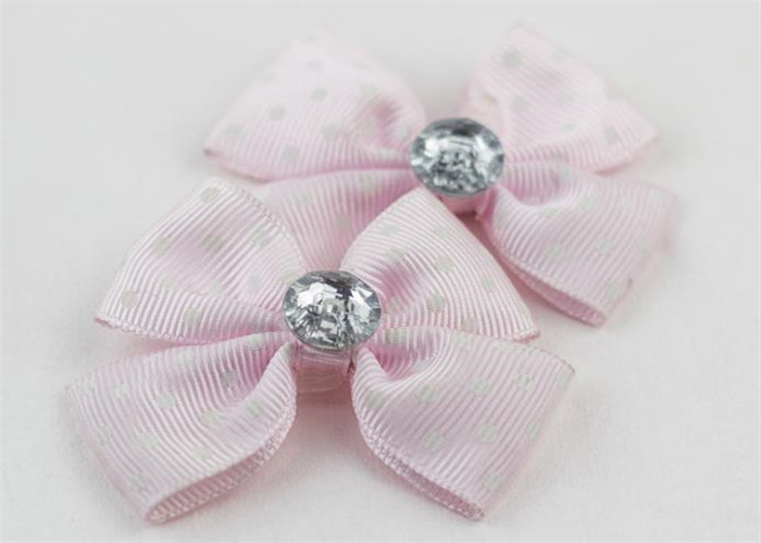 Pink Tie Christmas Ribbon Bow Tie , Satin Ribbon Bows Eco Friendly