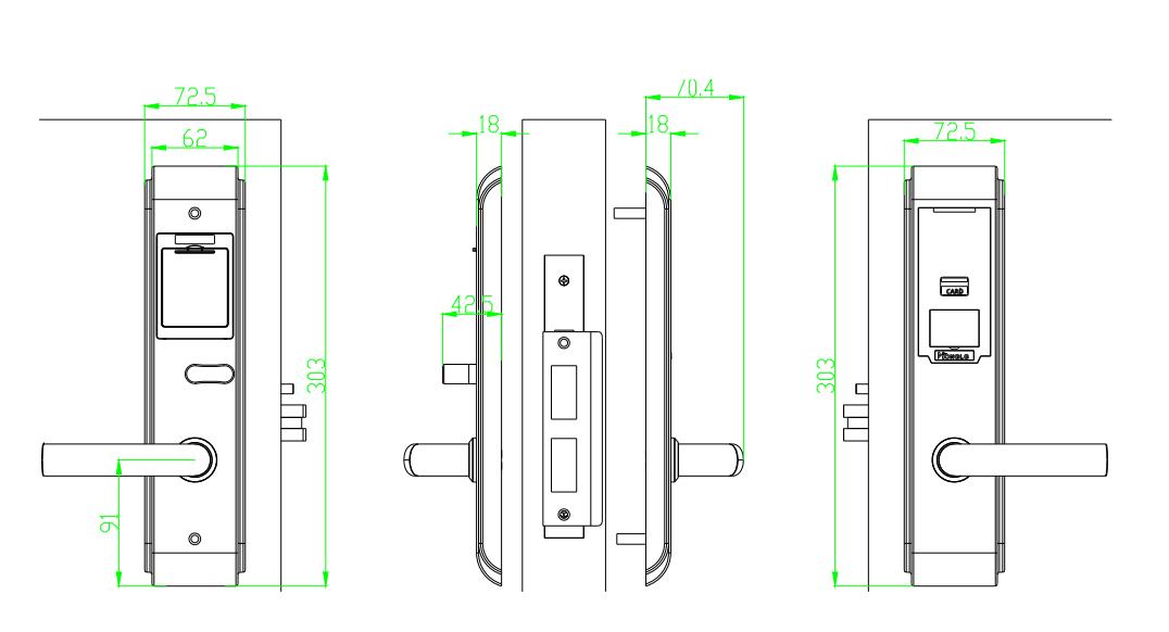 RFID Keyless Hotel Door Locks / Electronic Hotel Room Door Locks