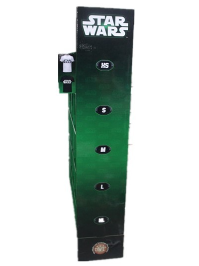 Green Cardboard Clothing Display , Durable Corrugated Pallet Displays