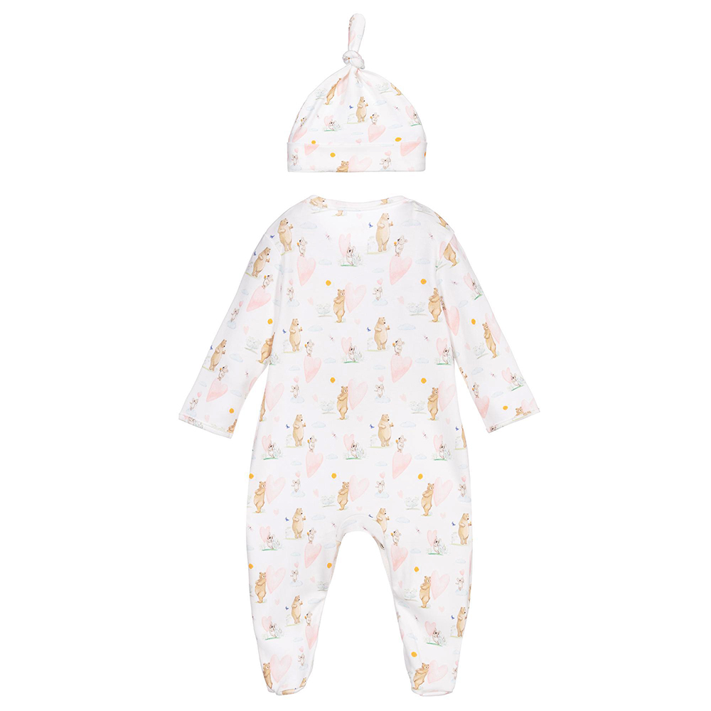 Newborn Jumpsuit Plain Autumn Long Sleeve Infant Clothing Bodysuit Cotton Baby Romper With Hat