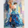 Buy cheap Palettle Knife Female Oil Painting Colorful Woman Abstract Canvas Art from wholesalers