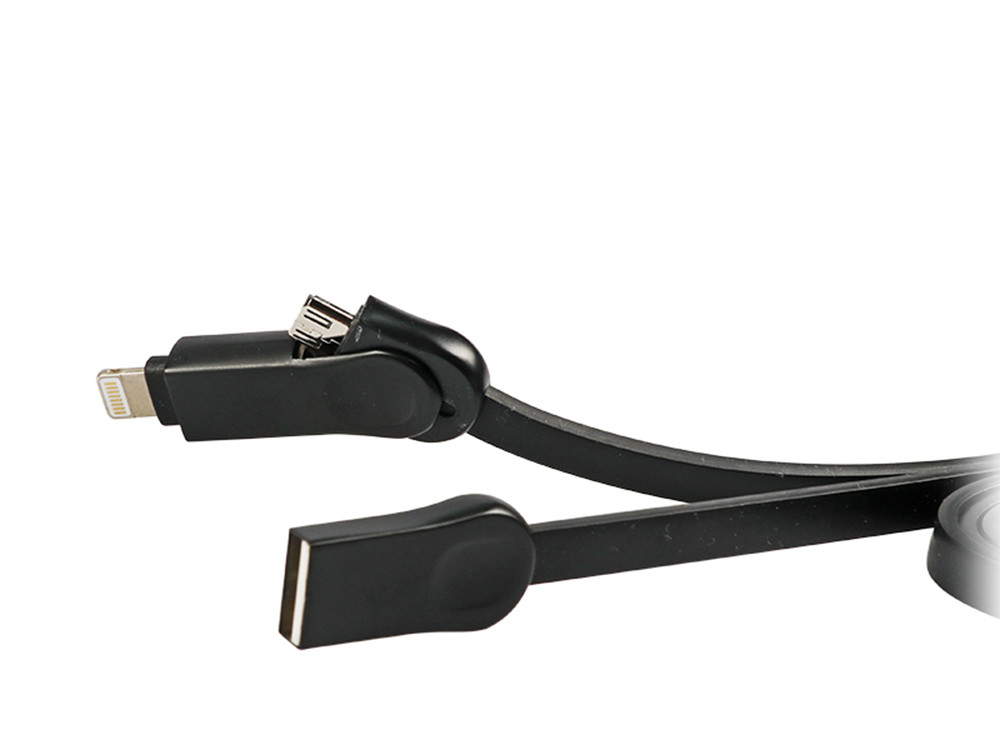 Android Zinc Alloy USB Extension Cable Metal Head Flat 3D For IPhone TPE