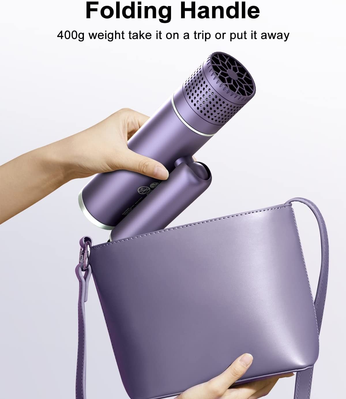 1600W Powerful Blow Dryer , Foldable Travel Hair Dryer With Styling Nozzle Diffuser