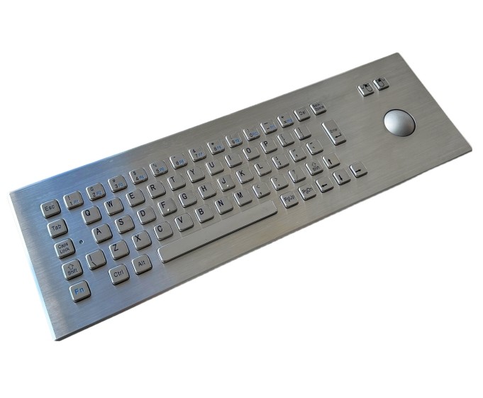 KIOSK IP65 / IK07 Industrial Keyboard With Trackball waterproof dustproof Front Panel Mounted -40℃