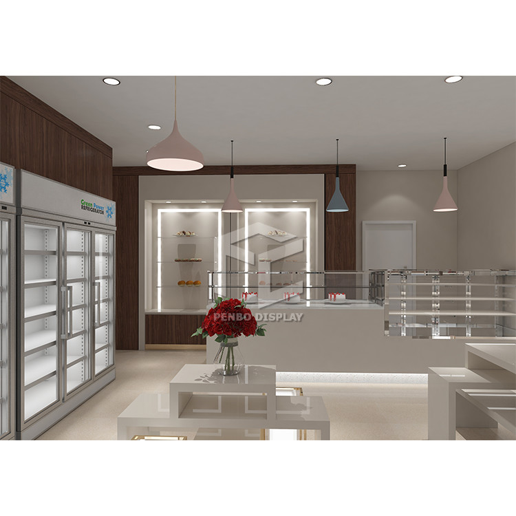 Laminate White Sweet Shop Display Fittings Candy Store Furniture Counter