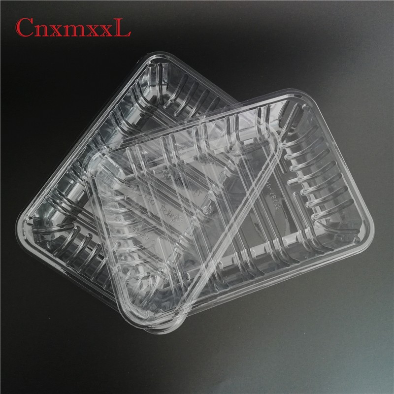 Biodegradable 18cm Clear Plastic Tray Containers 7g Round Salad Packaging