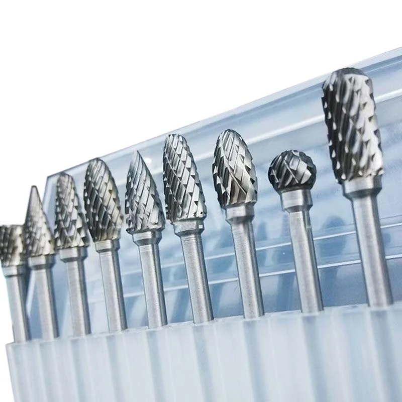 8PCS 6mm Shank Diameter Tungsten Carbide Rotary File Burr Set