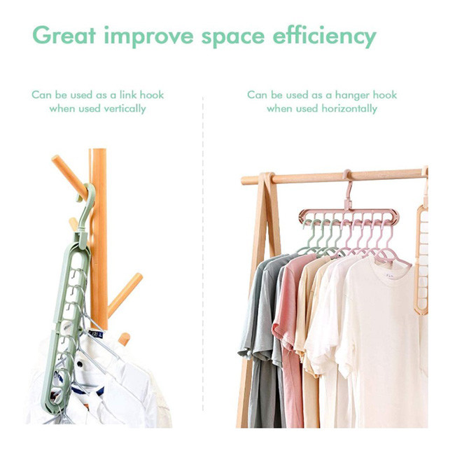Folding Rotating Plastic Clothes Hangers Houseware For Closet Anti Skid
