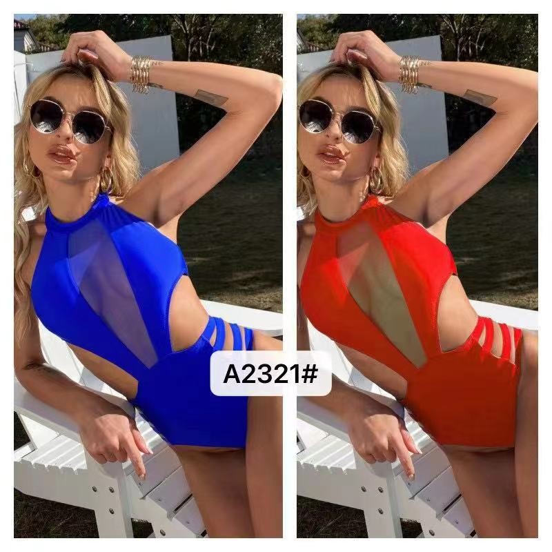 Ladies One Piece Swimsuit Solid Color Factory Direct Supply High Waist Miss Hard Wearing The New Type