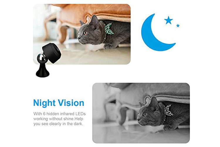 CMOS Sensor Wifi Mini Security Camera , Mini Wifi Hidden Spy Camera Wireless