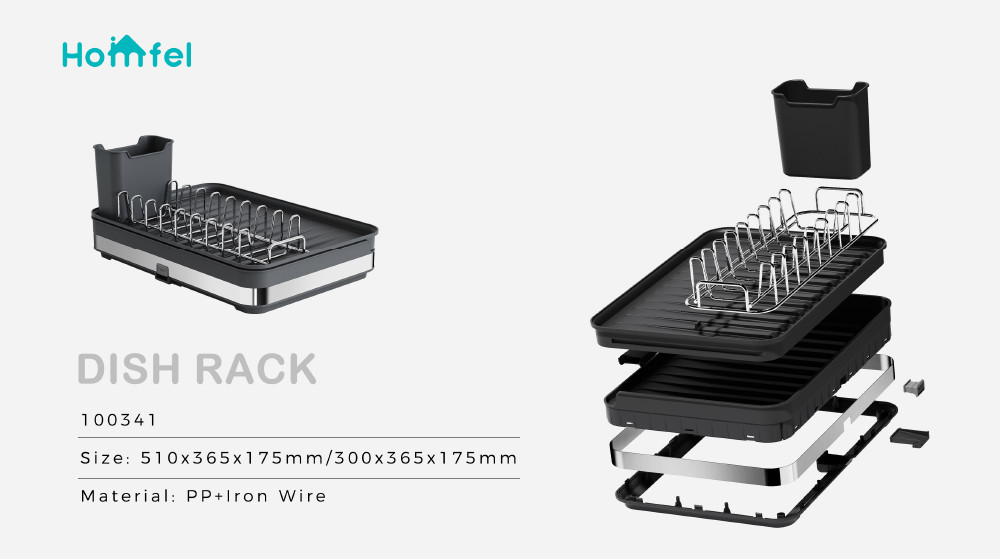 Foldable Space Saving Stainless Steel Kitchen Dish Rack Expandable Dish Drainer Organizer Premium Dish Drying Rack