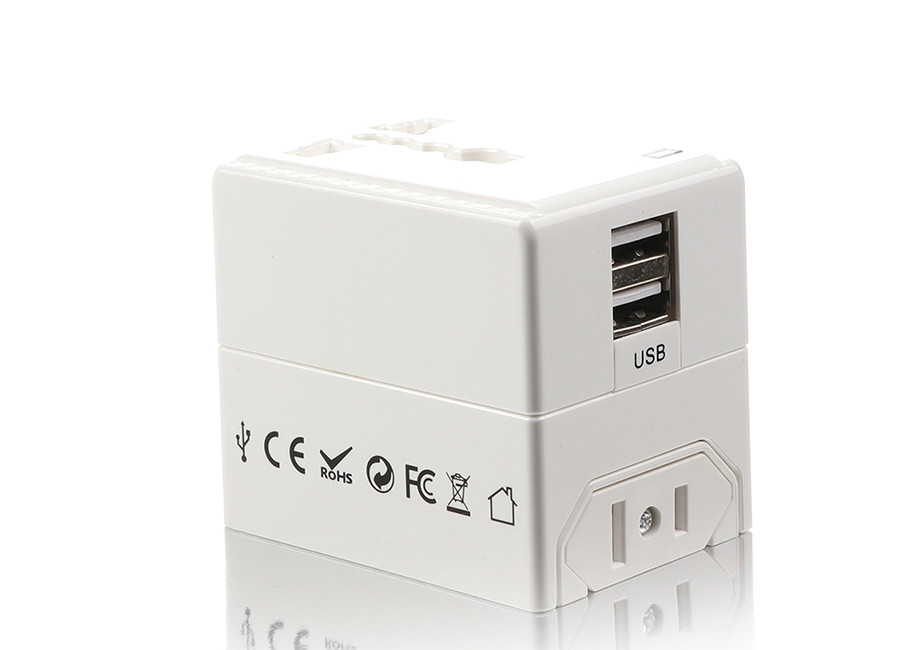 5V 2.4A AU UK US EU AC Surge Travel Plug Adapter , All In One World Travel Adapter