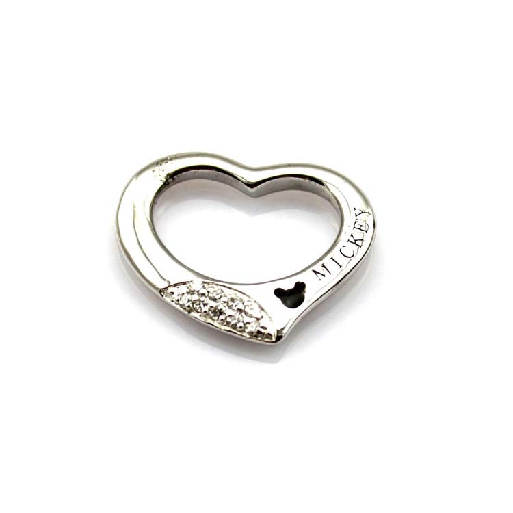 Women Jewelry 925 Silver Heart Pendant Pave White Cubic Zirconia(KP03)