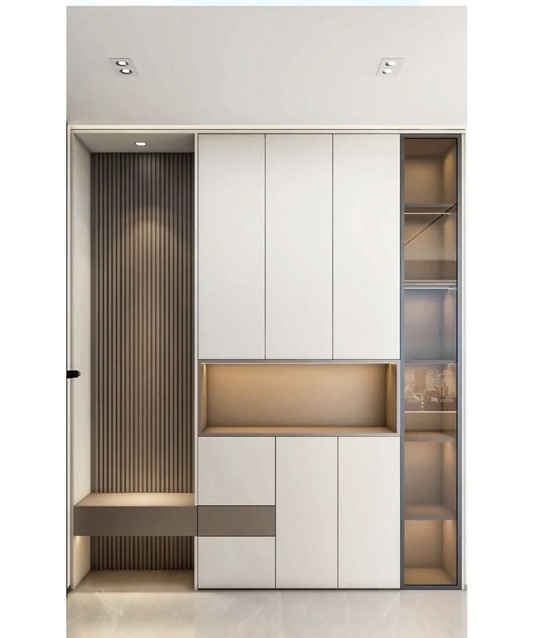 Eco friendly Apartments Wood Panel Furniture Modern Clothes Cabinet Customized