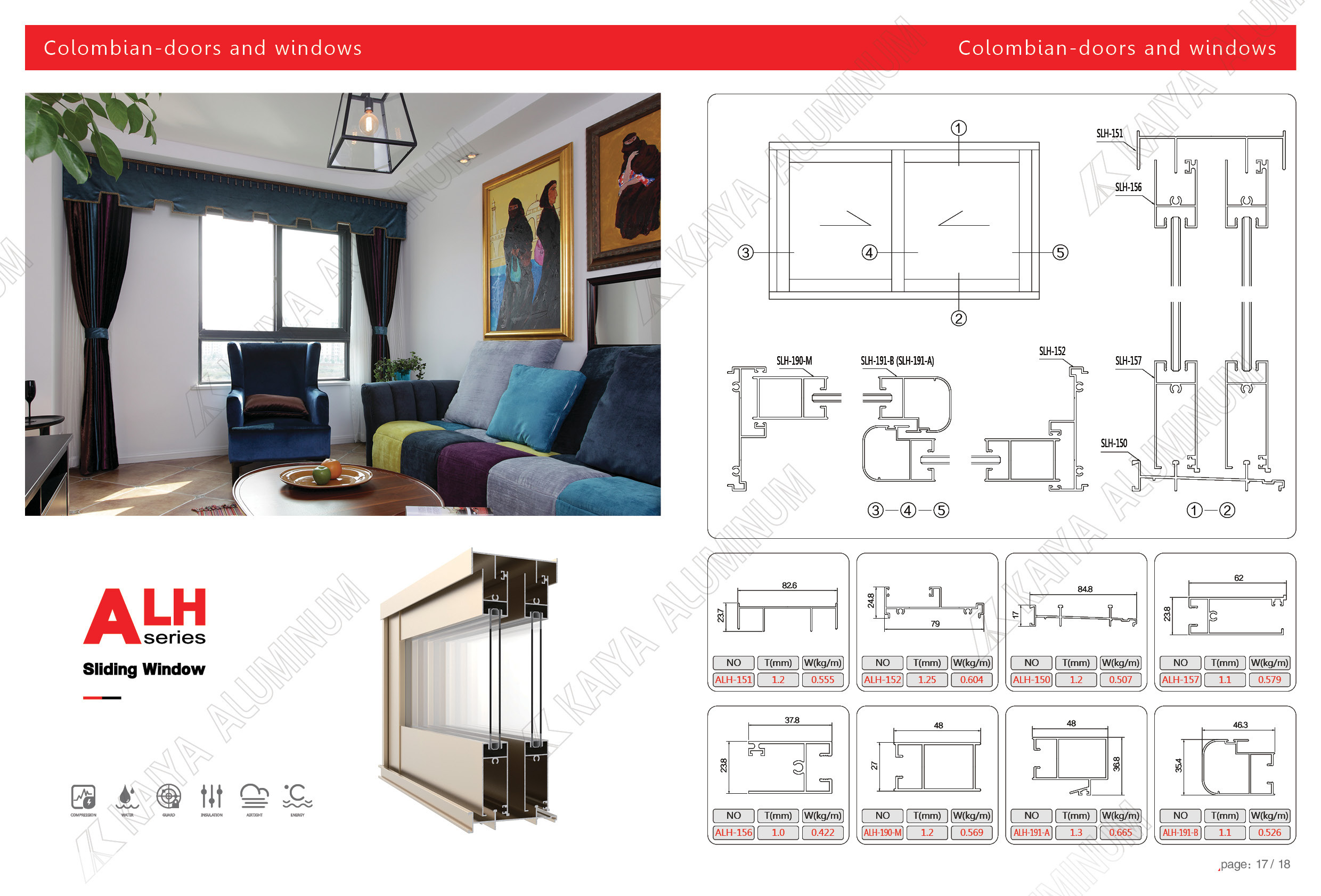 6000 Series Aluminum Window Door Extrusion Profile For Partition Wall Frames