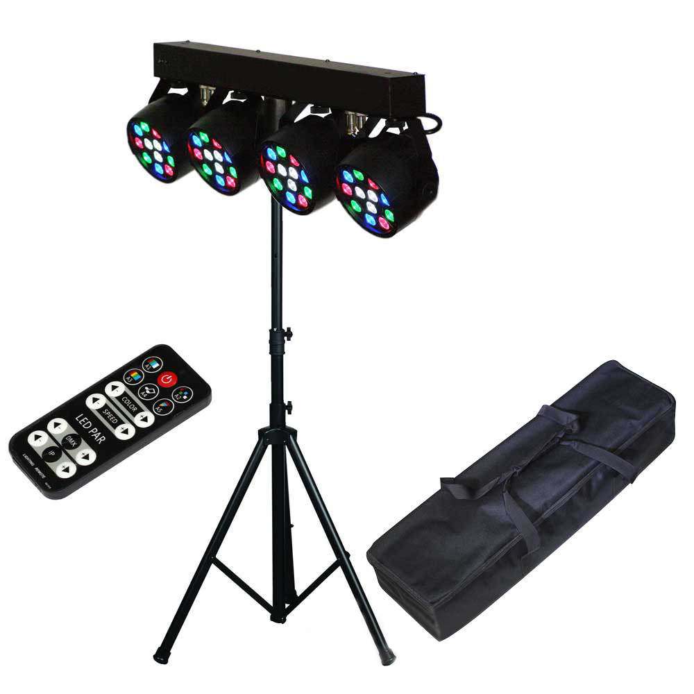 Professional 12PCS RGBW 4 Set Stand Led Par light Bar Stage Lights