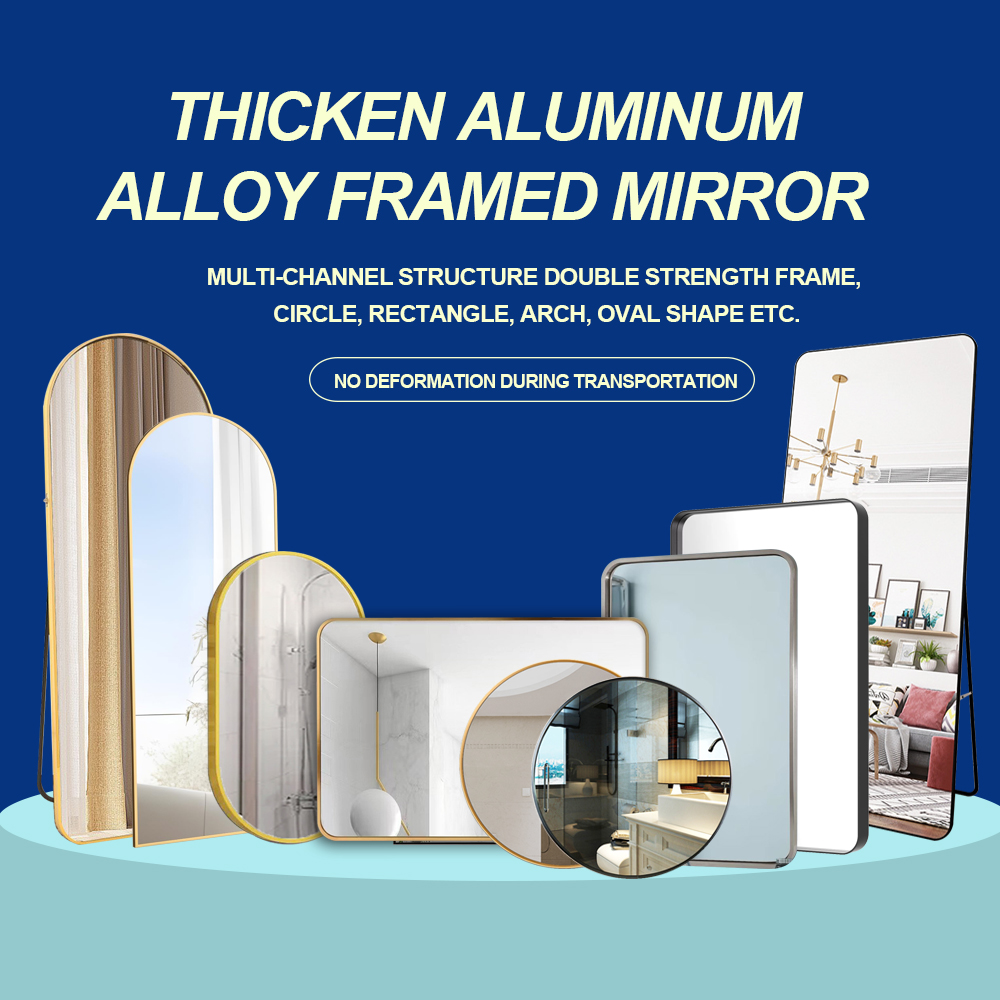 Best Modern Stylish Aluninium Alloy Frame Standing Floor Mirror for Bedroom Decoration