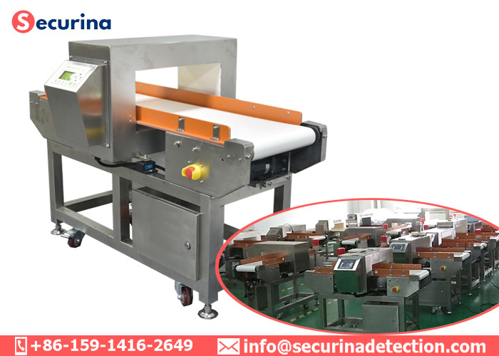 Food Grade PU Belt Industrial Metal Detector Conveyor 25kgs Load Open Delivery System