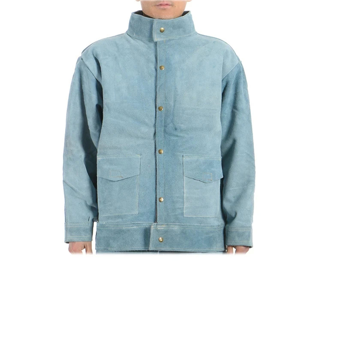 Real Cow Leather Mens Heat Proof Electric Welding Workwear Workshop Uniforms Electrician Coveralls Coat Pants Protective