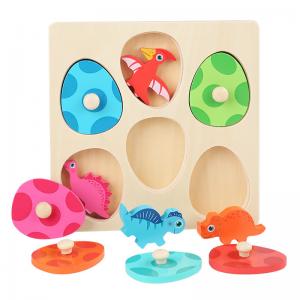 Buy cheap Wooden Dinosaur Egg Cartoon Animal Hand Grab Board Early Education product