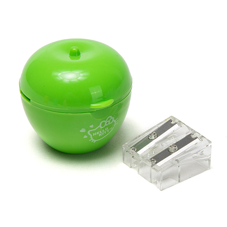 Double Hole Apple Pencil Sharpener PS Plastic Handheld