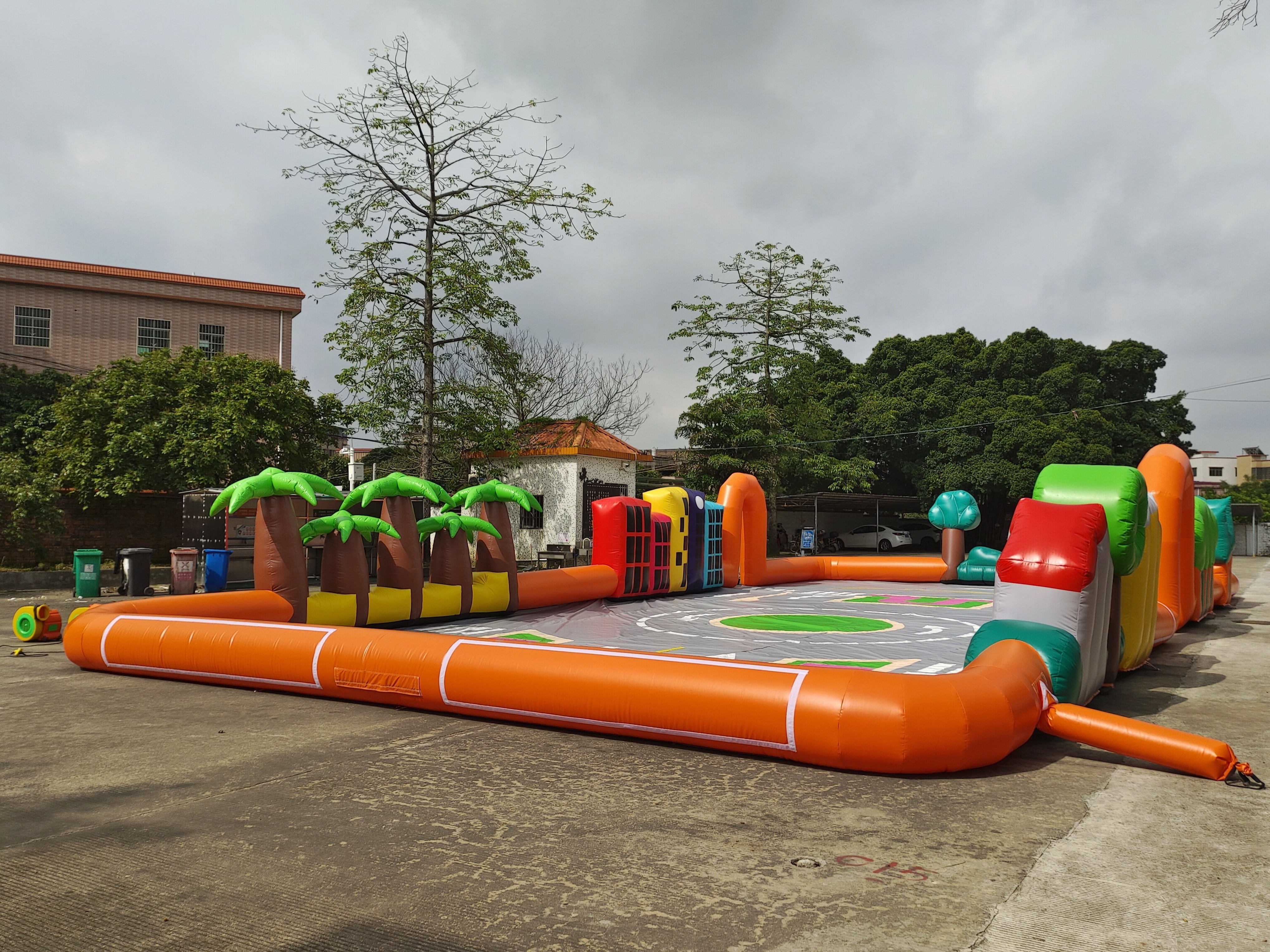 Commercial Outdoor Inflatable Sport Game Inflatable Simulated City Road Inflatable Race Track Air Tumble Track