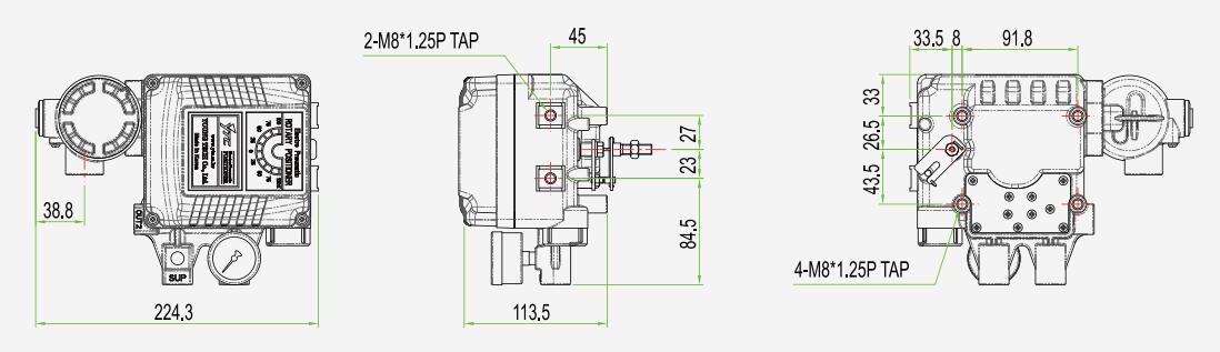 Electro-Pneumatic Positioner YT-1000R used for operation of pnuematic rotary valve actuators