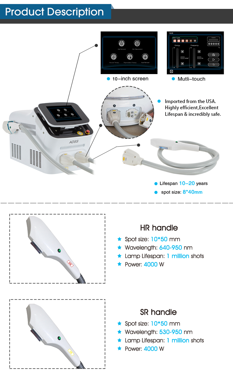 IPL DPL Skin Rejuvenation Machine , 4000W Laser Vascular Removal Machine