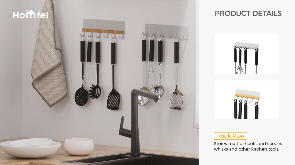 METAL KITCHEN UTENSIL HOLDER HOUSEHOLD MAGNETIC ATTRACTION ORGANIZER FOR WALL MOUNTING
