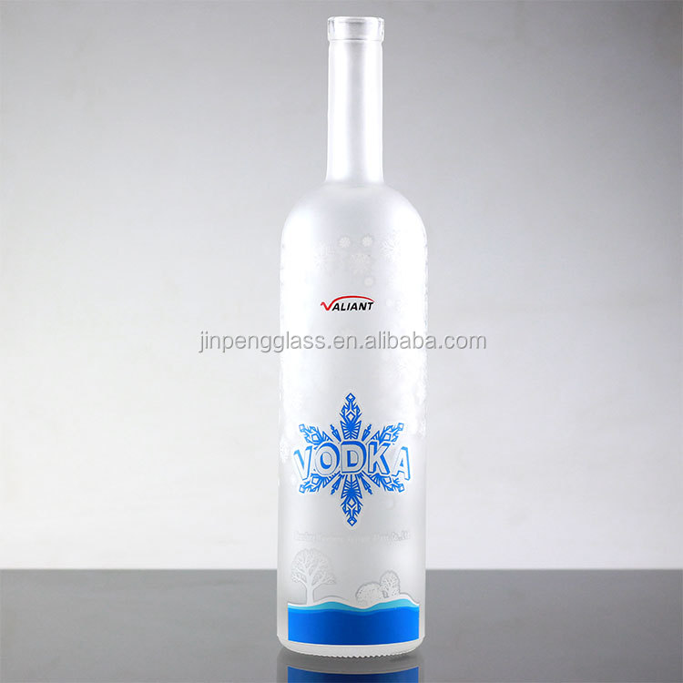 750ml Industrial Frosted Glass Vodka Bottle for Maunfacture and Trading
