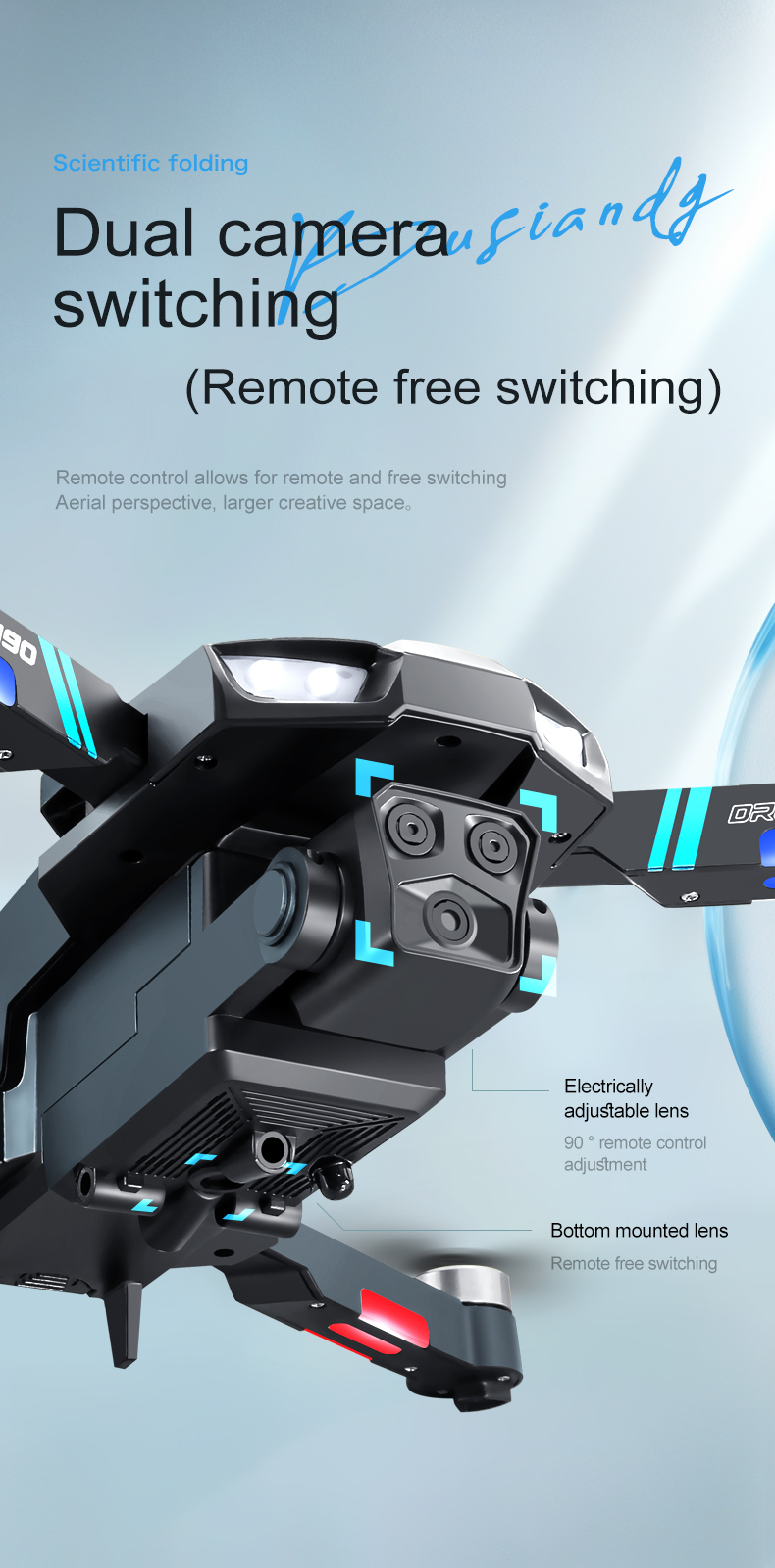 Beginner Drones Three-axis Flow Positioning Brushless Mini Foldable Drone with Infrared Obstacle Avoidance and 4k Camera