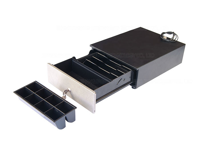 HS-240B Mini 240 Compact POS Cash Drawer with stainless steel front