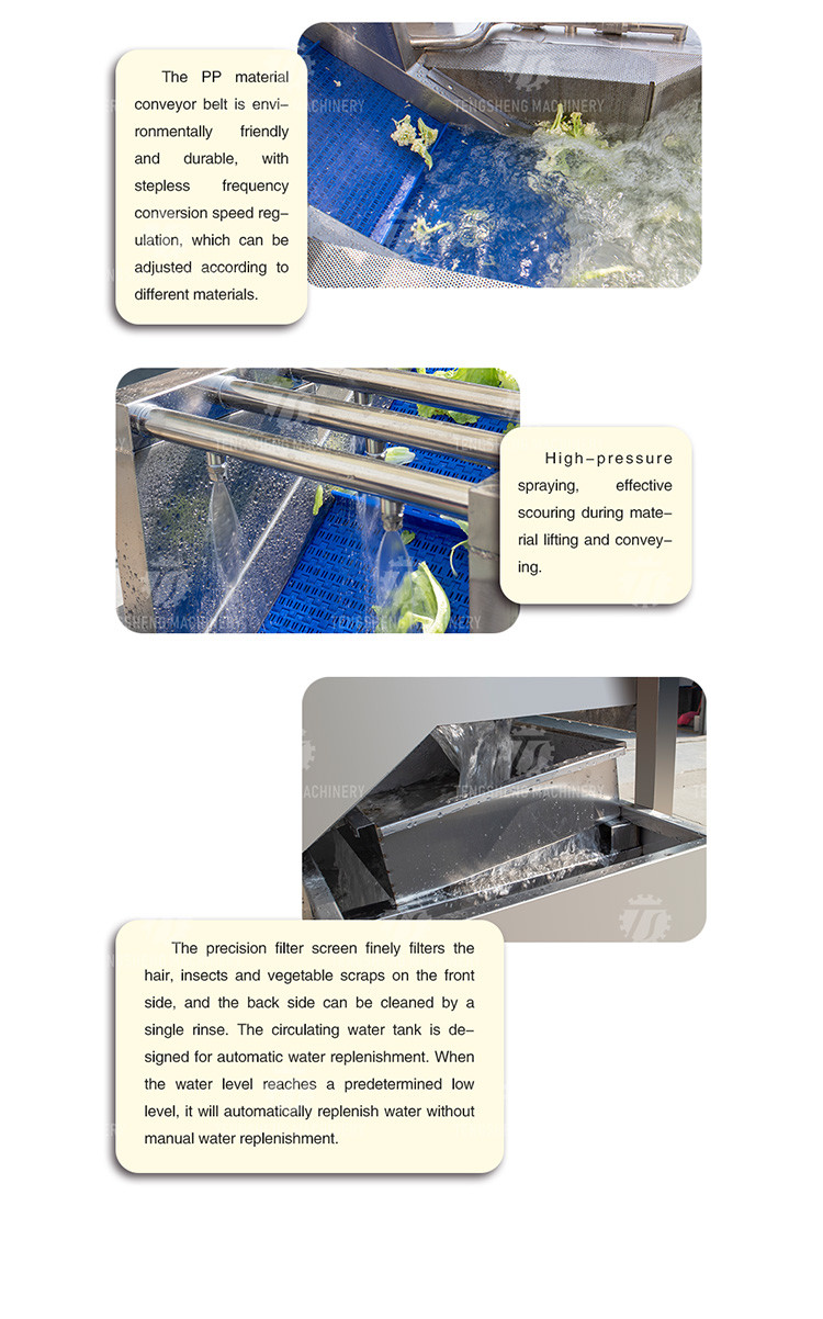 180KG 304 stainless steel eddy current vegetable washing machine Eddy current cleaning machine