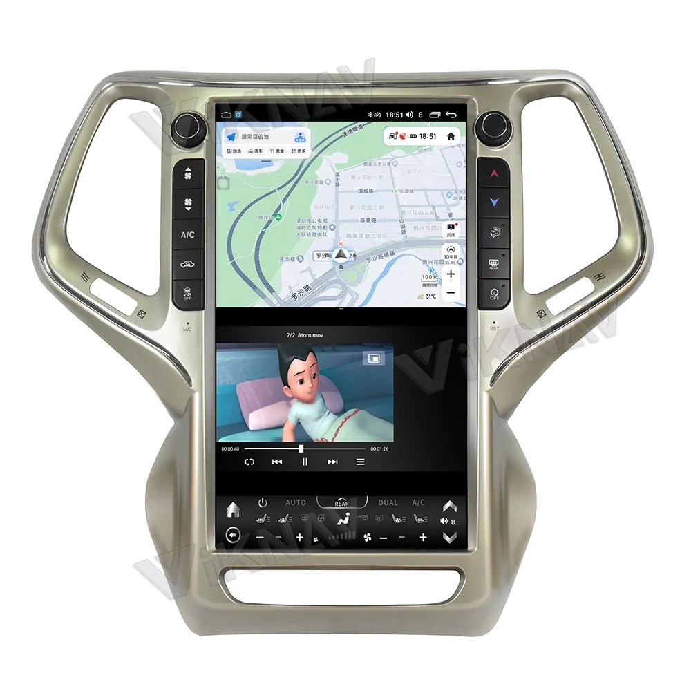 14.4 Inch Android Screen Car radio For 2016-2019 Jeep Grand Cherokee 128G Navigation GPS Multimedia Player Carplay 4G