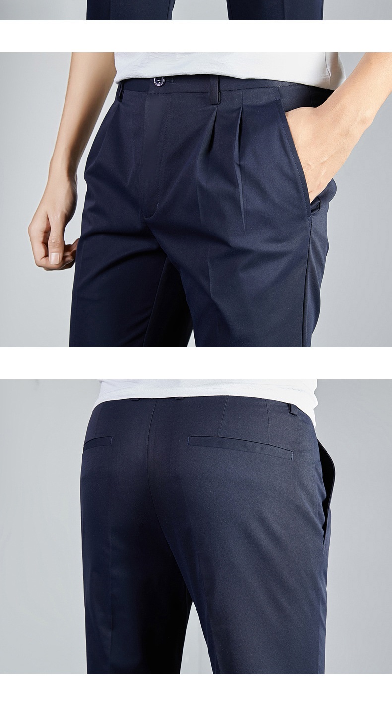 Fashion Men's Clothes Business Coat Pant Men Suit Work Pants Plus Size Pants Lightweight