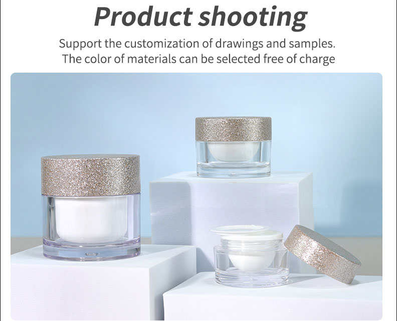 50g 15g 8g Clear Acrylic Plastic Cream Jar With Lid for Cosmetic Packaging