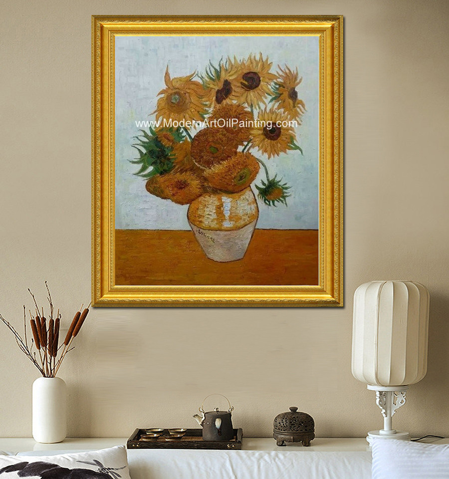 Impressionism Van Gogh Sunflower Painting Reproduction Hand Painted Masterpiece on Linen