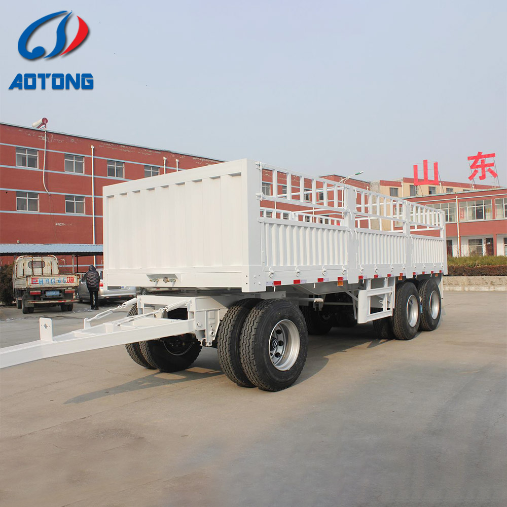 50 Ton Capacity Low Boy Truck Semi Trailer with Hydraulic Ramp and Main Beam Q345B