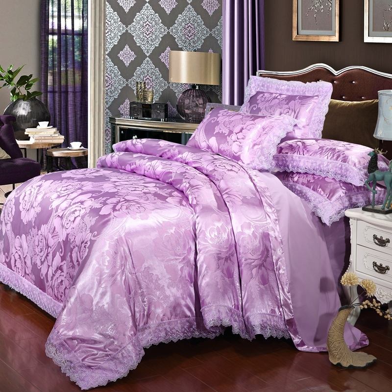 4pcs Colorful Microfiber Printed Queen Bedding Sets for Hotel Luxury and Comfort