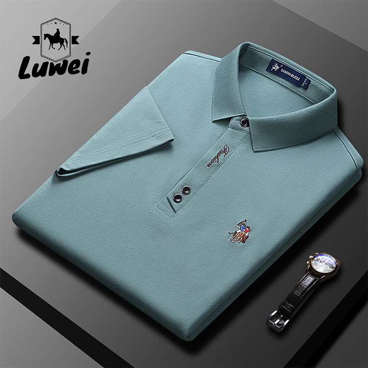 Sublimated Cotton Polo T Shirts Men Knitted Sport Blank Fabric Shirts